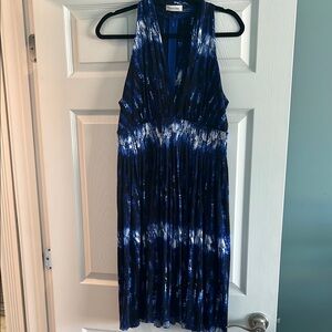 Calvin Klein  Blue and White Halter Sundress